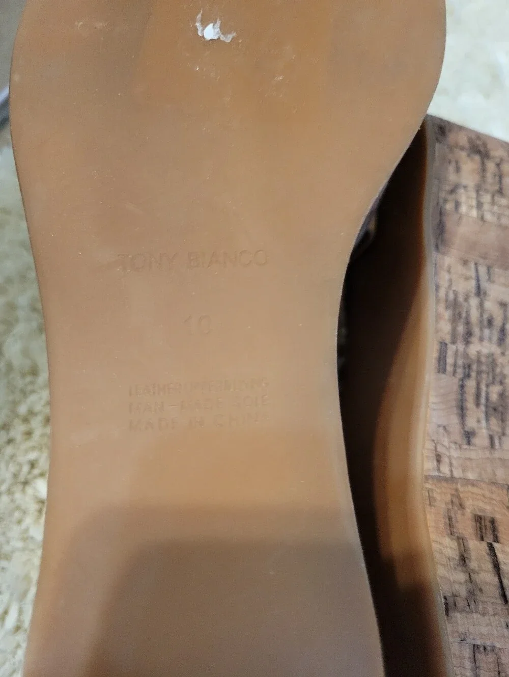 Tony Bianco Vogue Tan Como Wedged Sandals Size 10